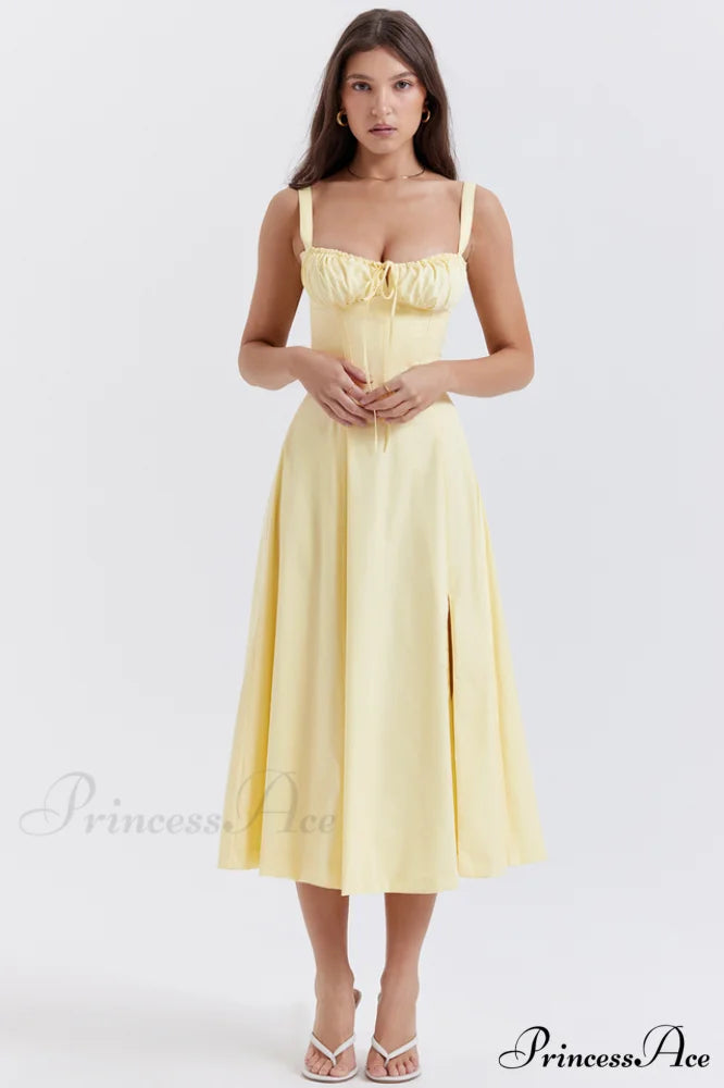 Carmen Elegant Bustier Sundress XS / Buttercup