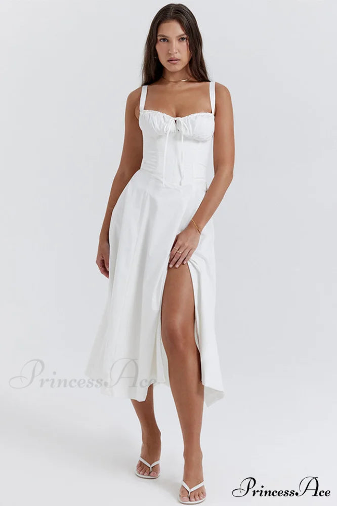 Carmen Elegant Bustier Sundress XS / White