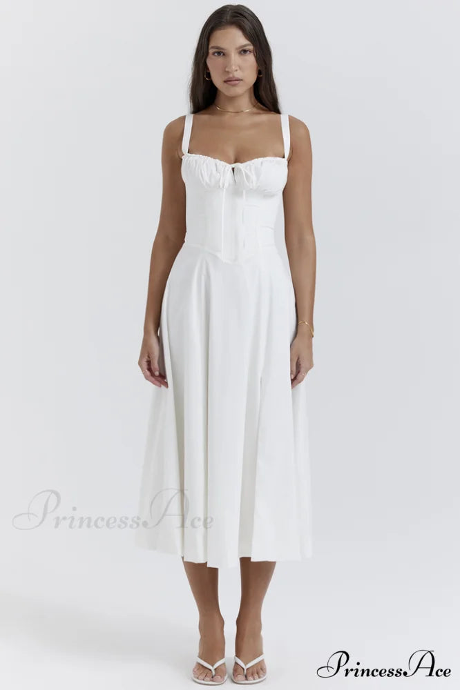 Carmen White Stylish Bustier Sundress