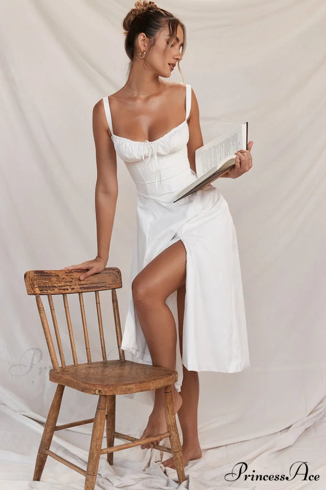 Carmen White Stylish Bustier Sundress