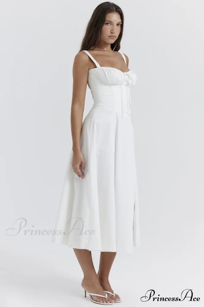 Carmen White Stylish Bustier Sundress