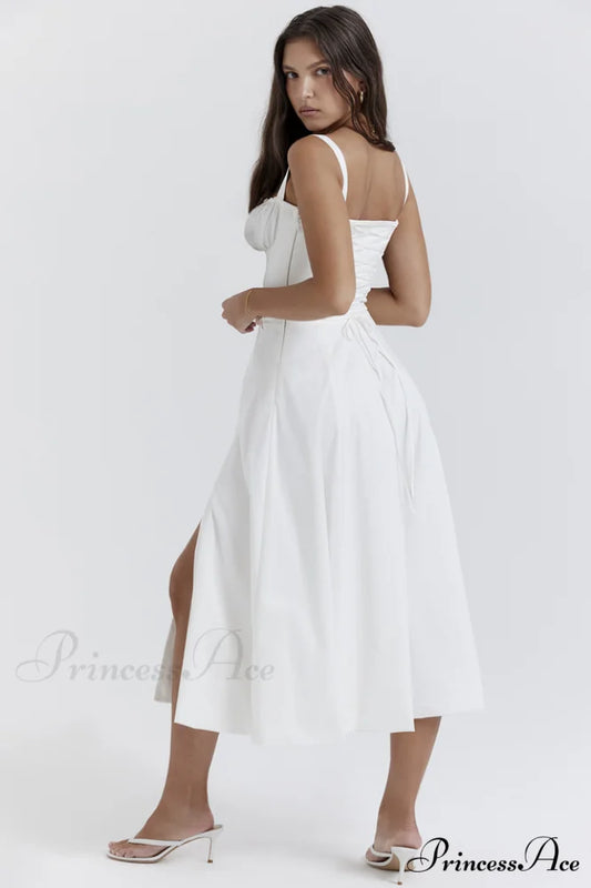 Carmen White Stylish Bustier Sundress