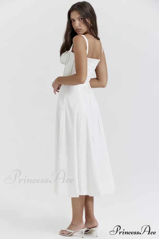Carmen White Stylish Bustier Sundress