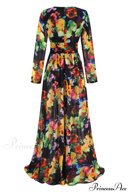 Carolina Floral Stylish Print Slits Dress