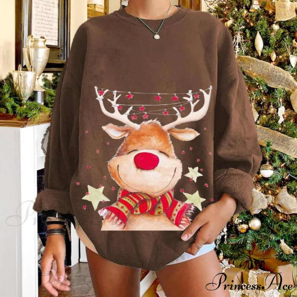 Cartoons Long Sleeve Women Sweater style 1 coffee / S