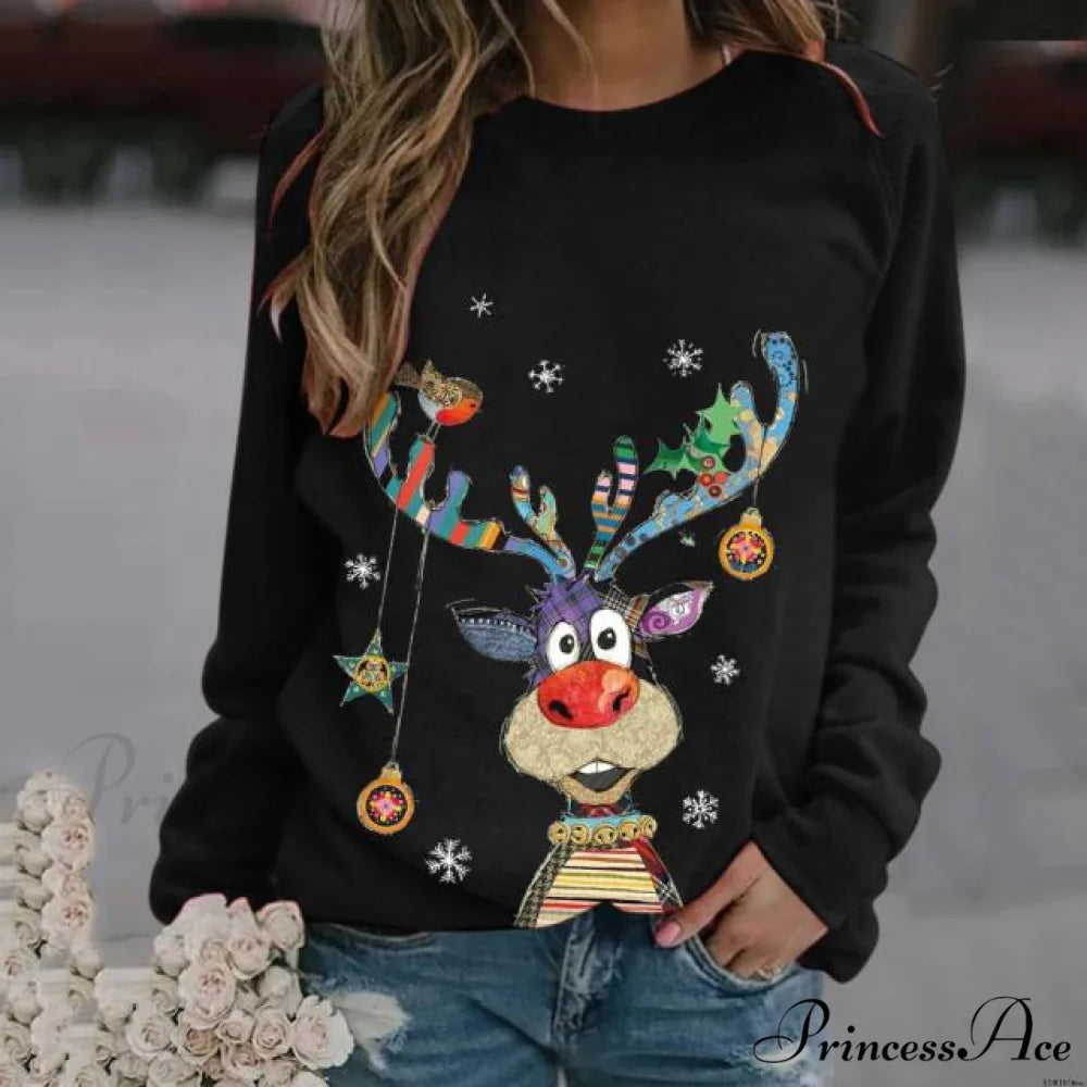 Cartoons Long Sleeve Women Sweater style 2 black / S