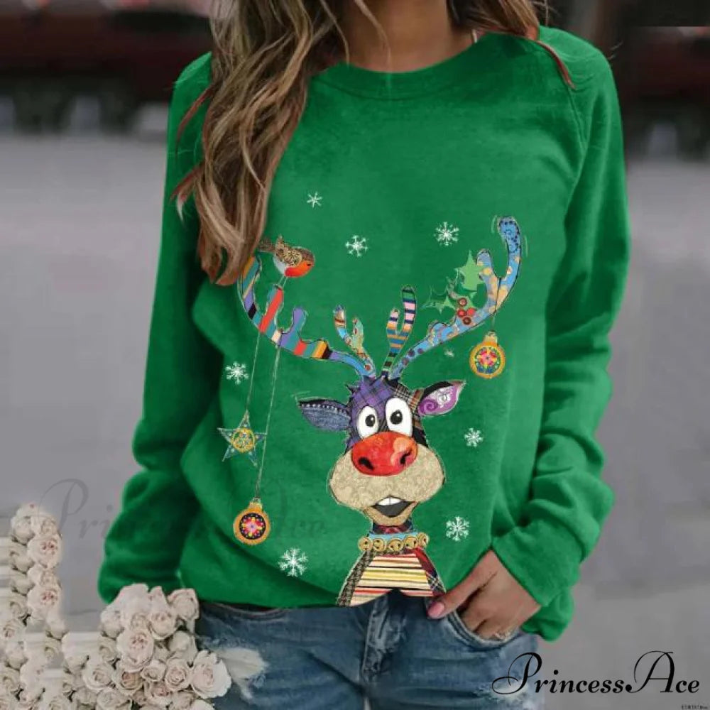 Cartoons Long Sleeve Women Sweater style 2 green / S