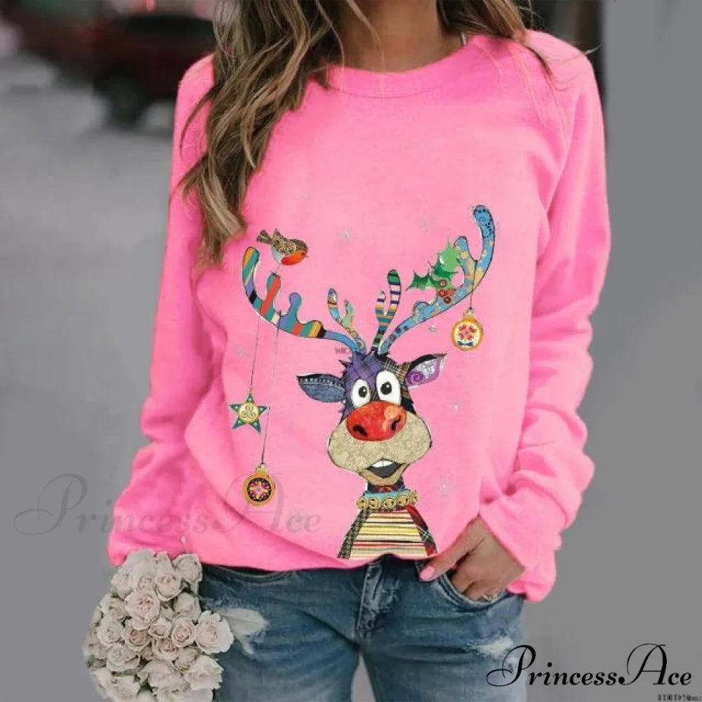 Cartoons Long Sleeve Women Sweater style 2 pink / S