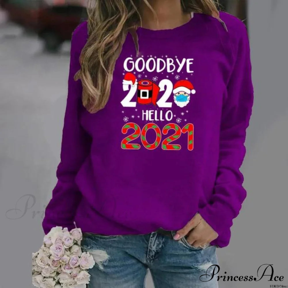 Cartoons Long Sleeve Women Sweater style 3 purple / S