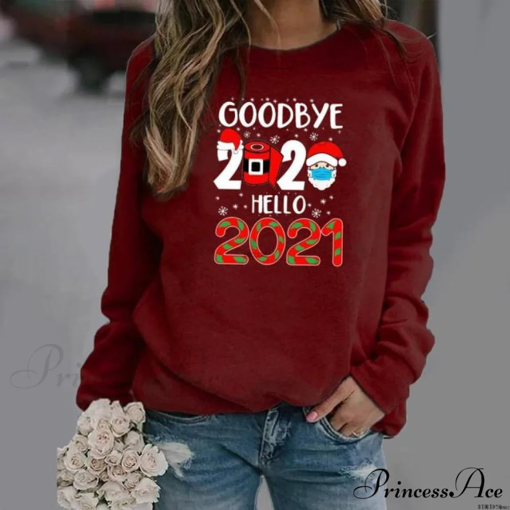 Cartoons Long Sleeve Women Sweater style 3 wine red / S