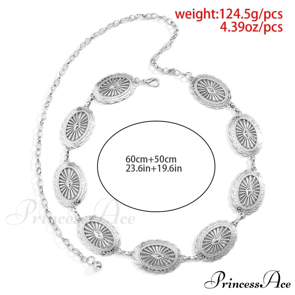 carving waist Metal pendant chain