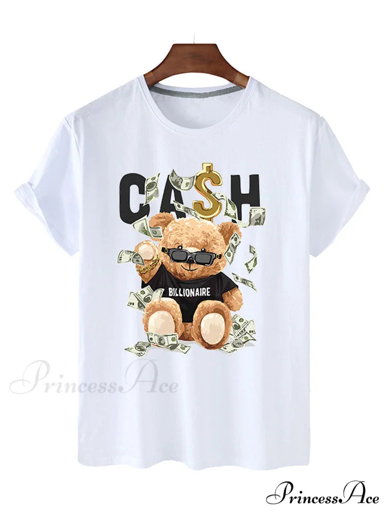 Cash Rolls Graceful Short Sleeve Tops White / S