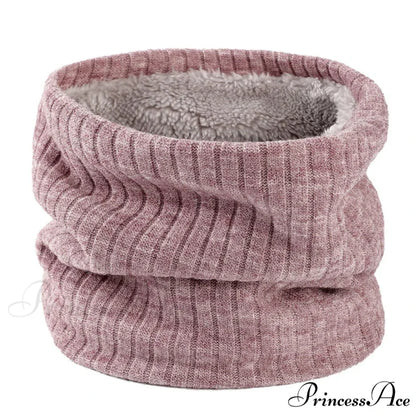 Cashmere Knit Ring Wool Neck Warmer Scarf for Women LAVENDER