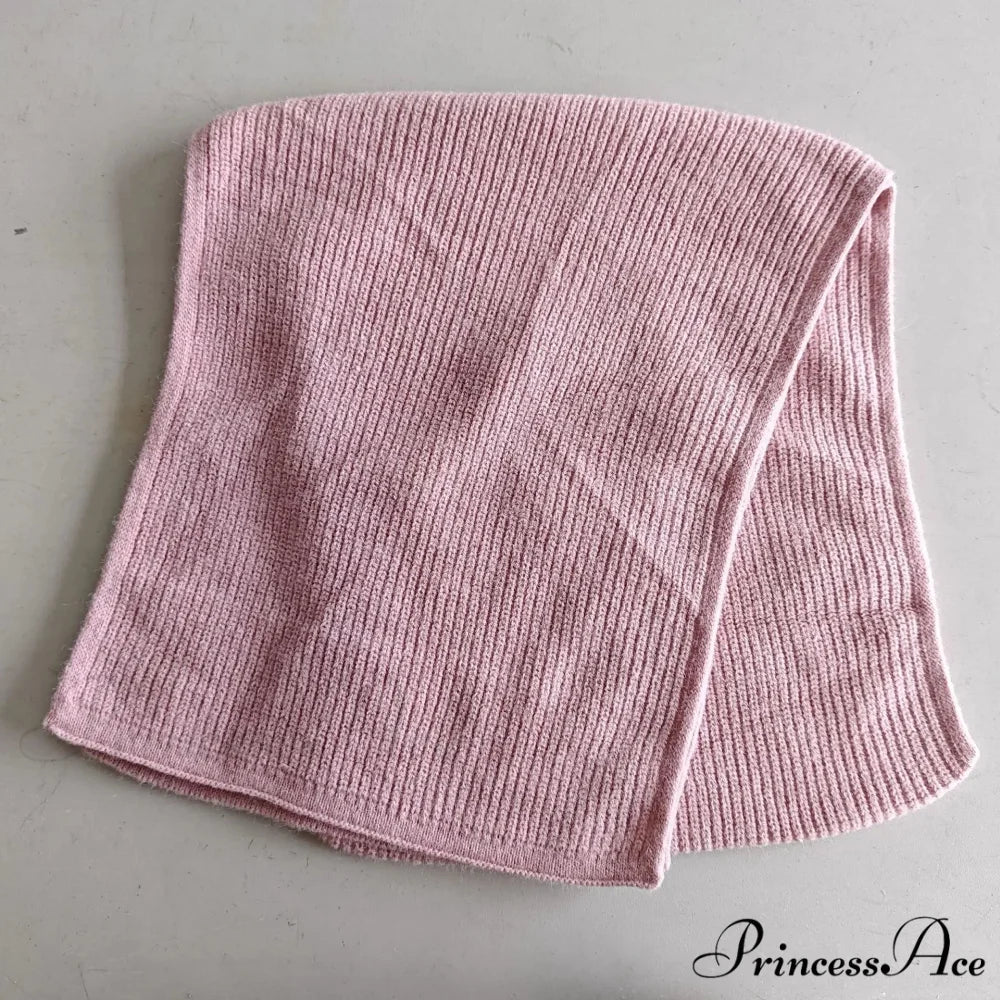 Cashmere Rib Knit Winter Scarf - Long Muffler for Women sakura pink / L170cm W30cm