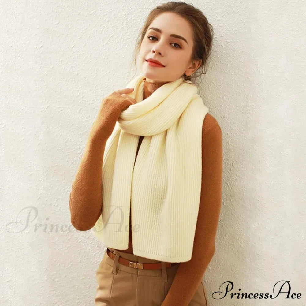 Cashmere Scarf for Women - Thick and Warm Winter Scarf Beige / L170cm W30cm