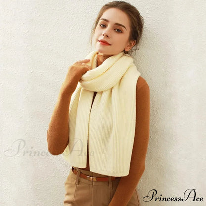 Cashmere Scarf for Women - Thick and Warm Winter Scarf Beige / L170cm W30cm