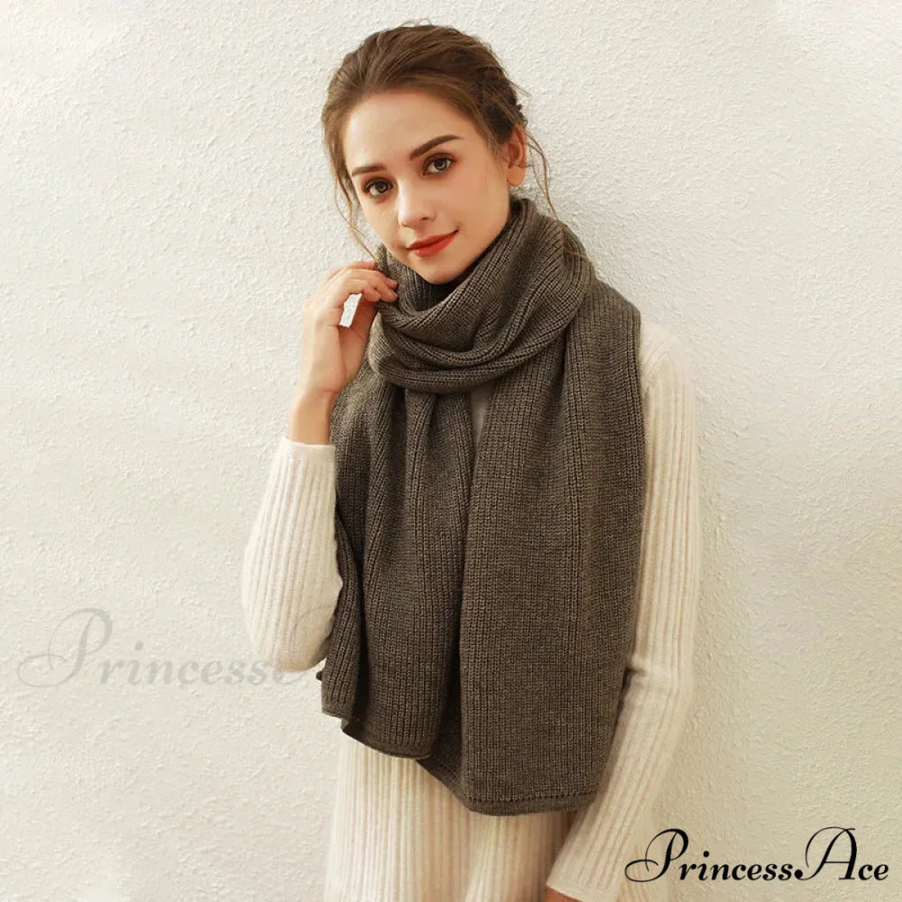 Cashmere Scarf for Women - Thick and Warm Winter Scarf Mocha brown / L170cm W30cm