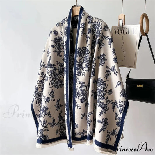 Cashmere Tartan Plaid Wool Scarf black scarf-241228