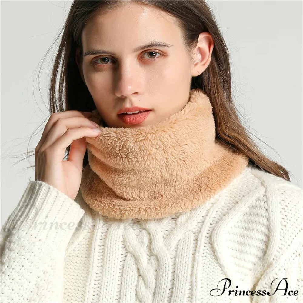 Cashmere Warm Color Ring Plush Thick Outdoor Sports Neckerchief Muffler Scarf CAMLE