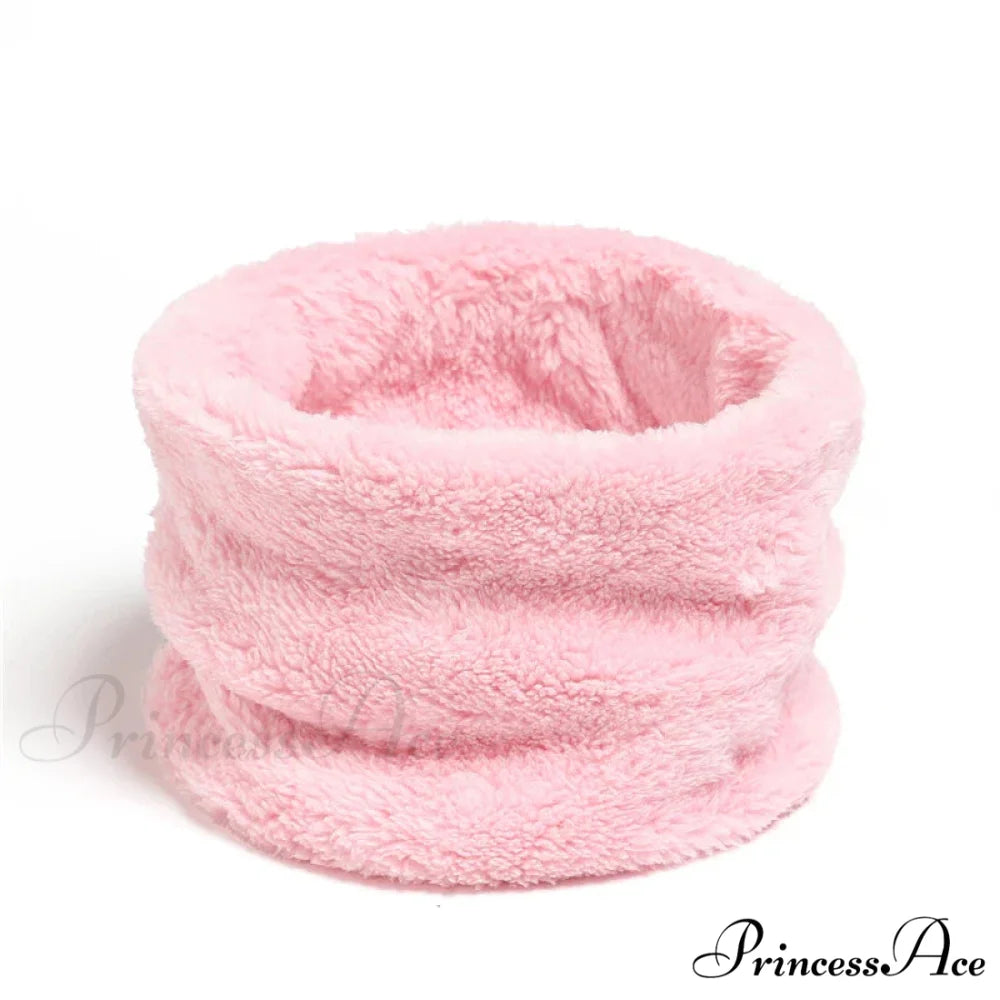 Cashmere Warm Color Ring Plush Thick Outdoor Sports Neckerchief Muffler Scarf PINK