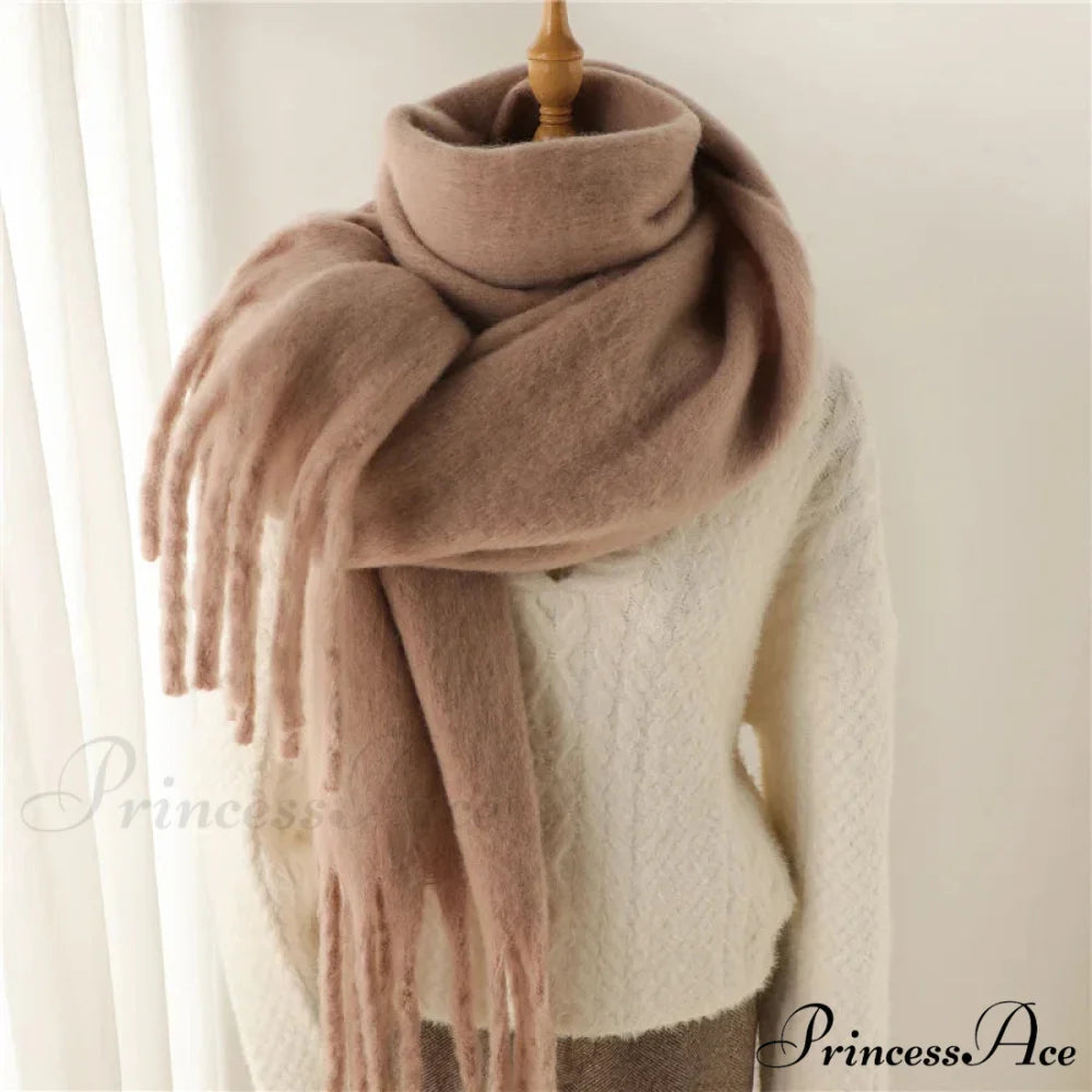 Cashmere Winter Pashmina Blanket Wrap - Thick and Soft Scarf CAMEL