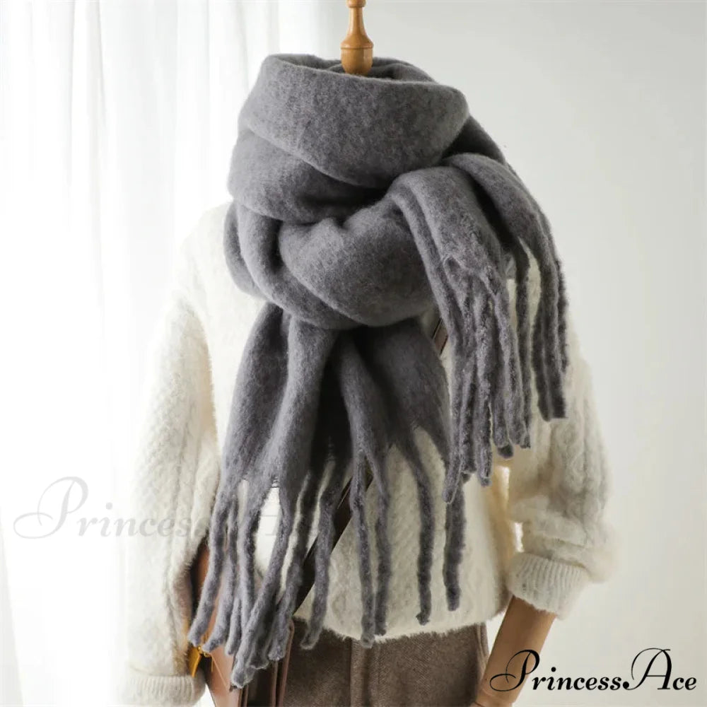 Cashmere Winter Pashmina Blanket Wrap - Thick and Soft Scarf GREY