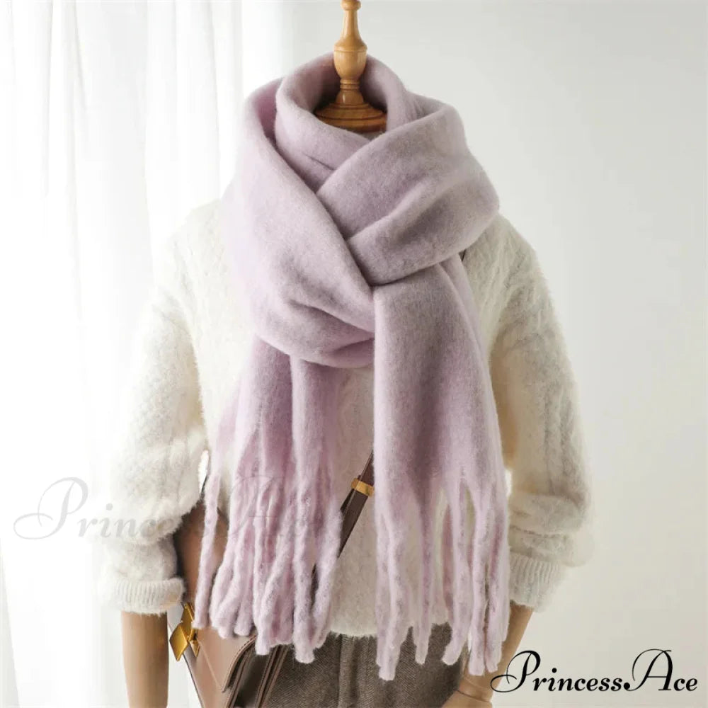 Cashmere Winter Pashmina Blanket Wrap - Thick and Soft Scarf LAVENDER
