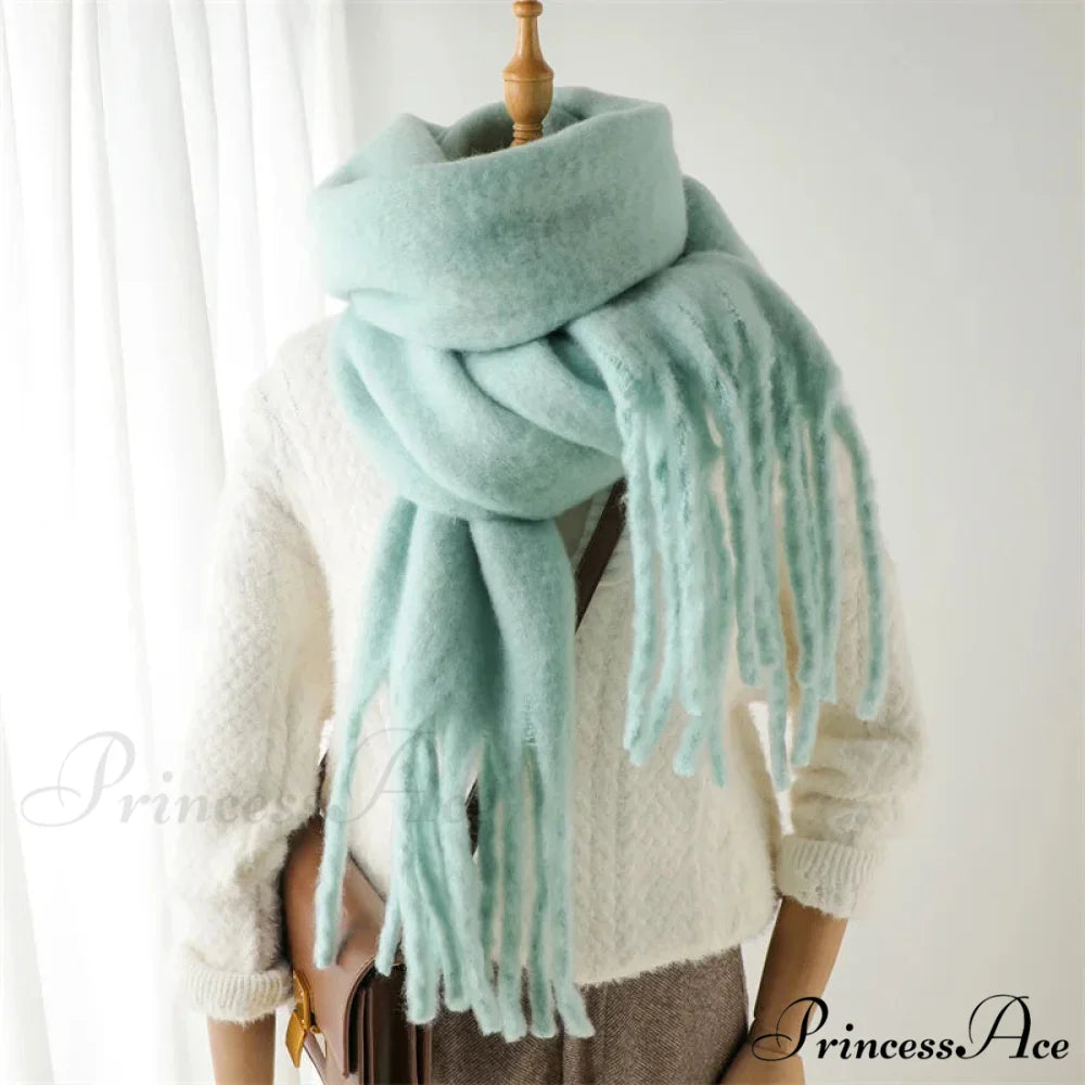 Cashmere Winter Pashmina Blanket Wrap - Thick and Soft Scarf MINT