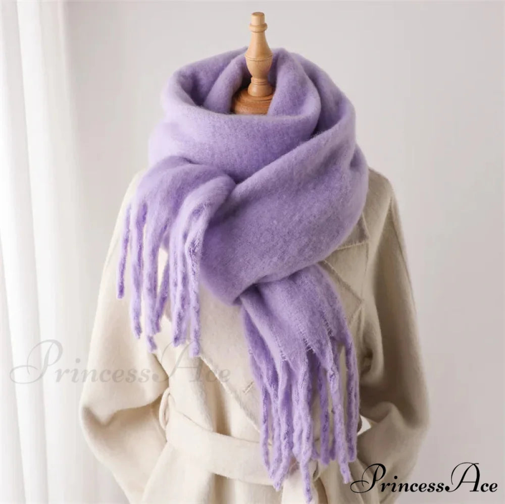 Cashmere Winter Pashmina Blanket Wrap - Thick and Soft Scarf VIOLET