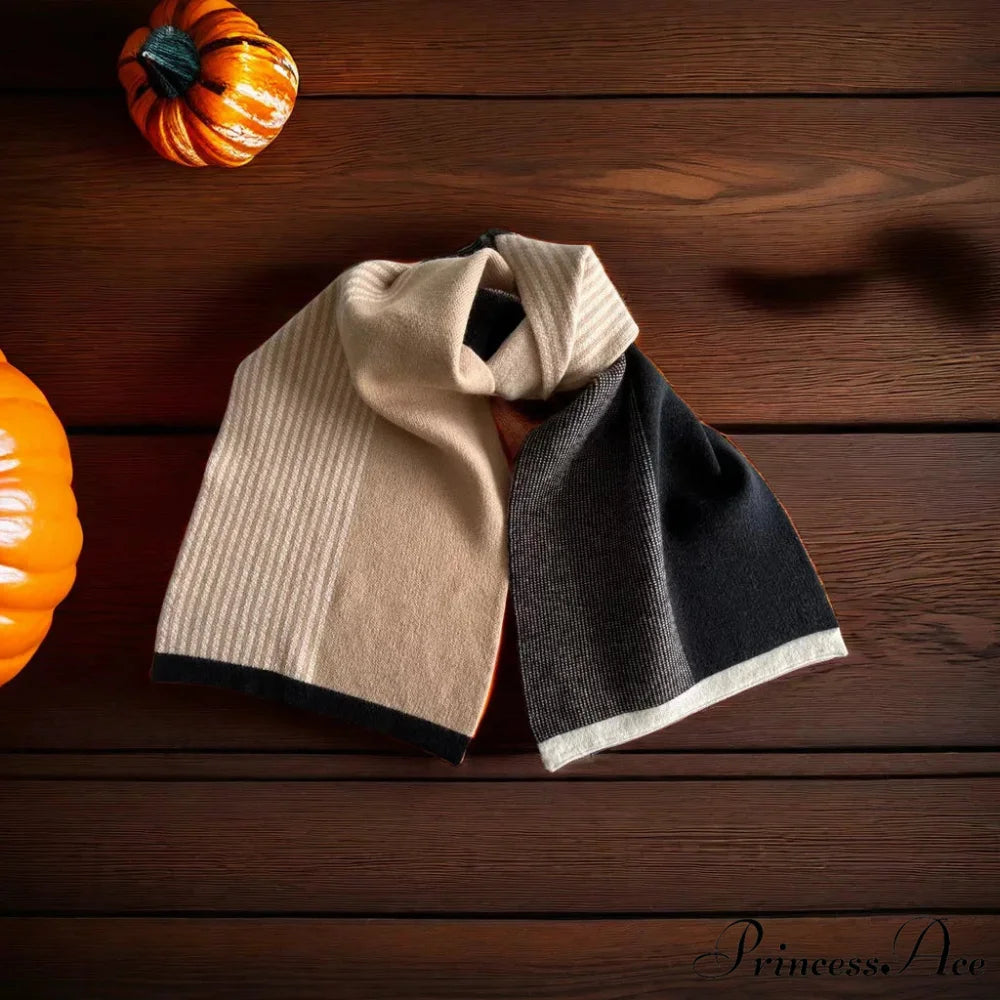 Cashmere Winter Scarf for Women - Designer Knit Warmth black / L180cm W32cm