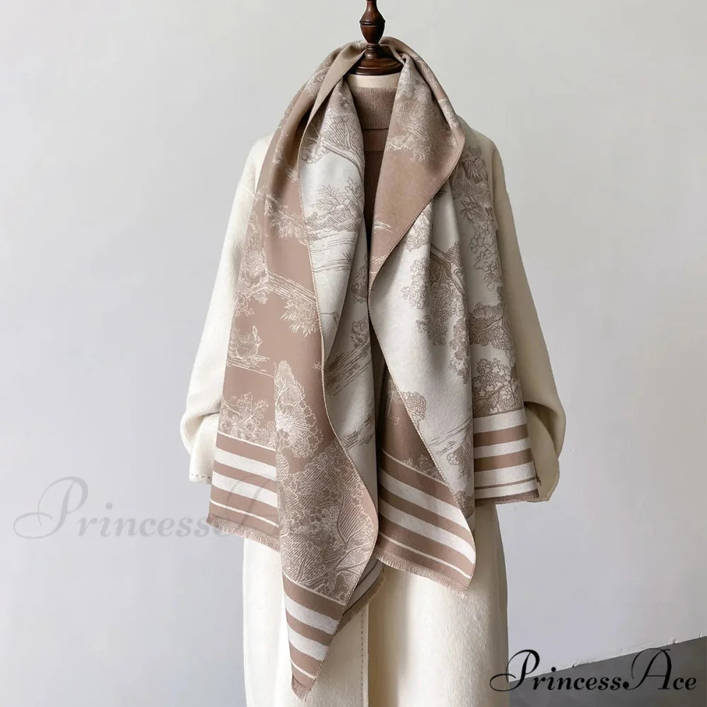 Cashmere Winter Shawl Scarf white scarf-241228
