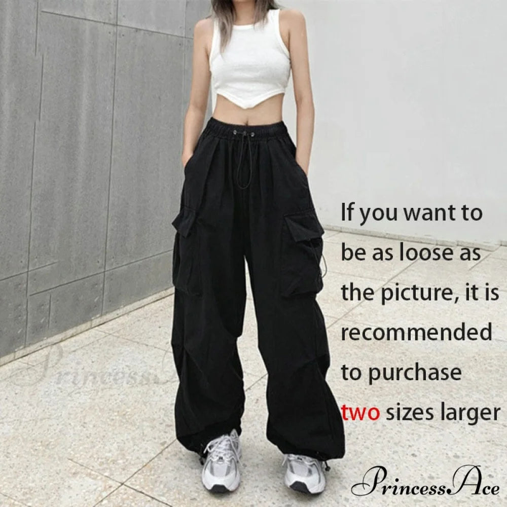 Casual Baggy Straight Wide Leg Pockets Joggers Trousers