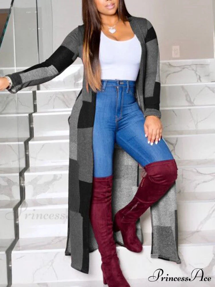 Casual Chains Graceful Irregular Denim Jacket Black / M