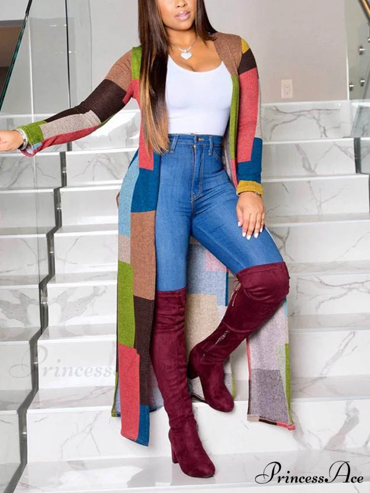 Casual Chains Graceful Irregular Denim Jacket Multicolor / M