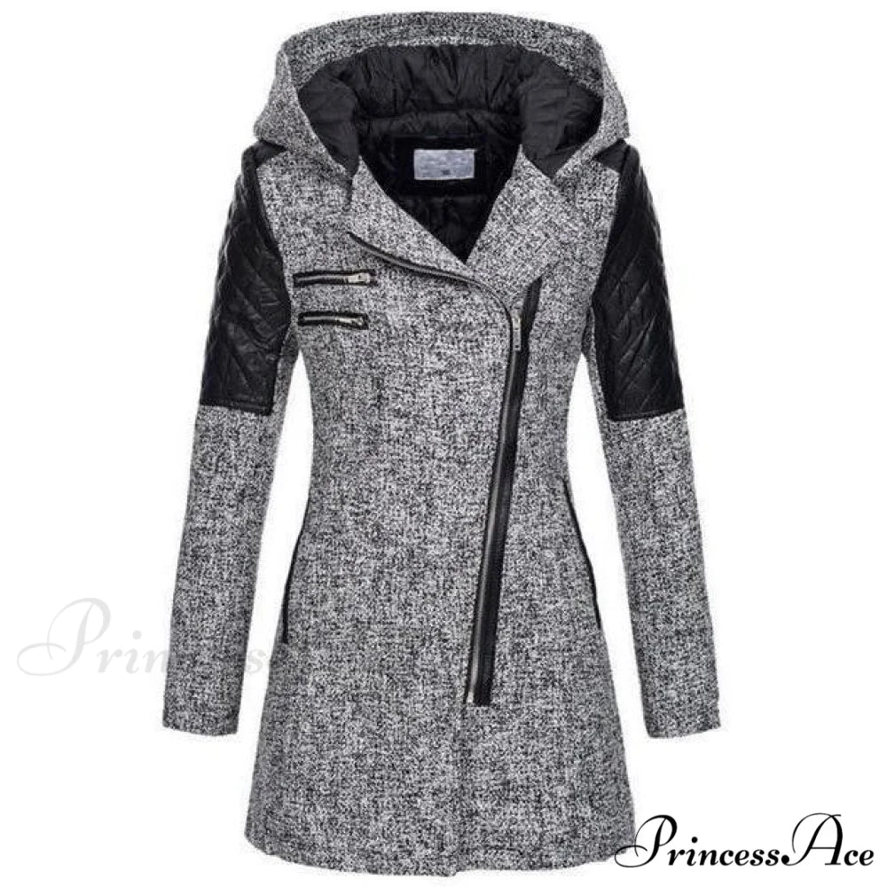 Casual Coat Patchwork Stylish for Wear Gray / S