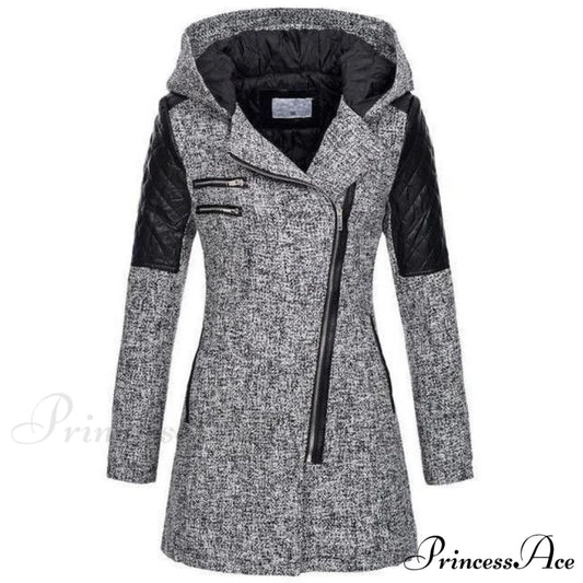 Casual Coat Patchwork Stylish for Wear Gray / S