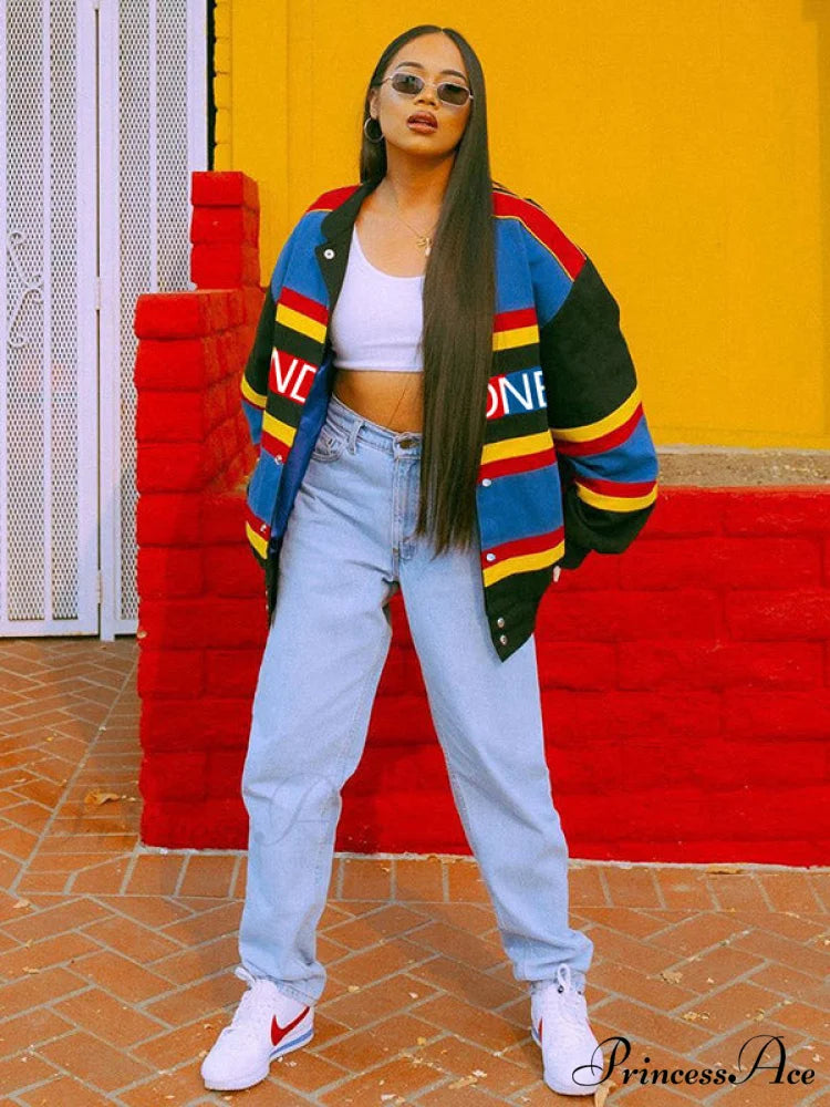 Casual Color Graceful Block Denim Coat