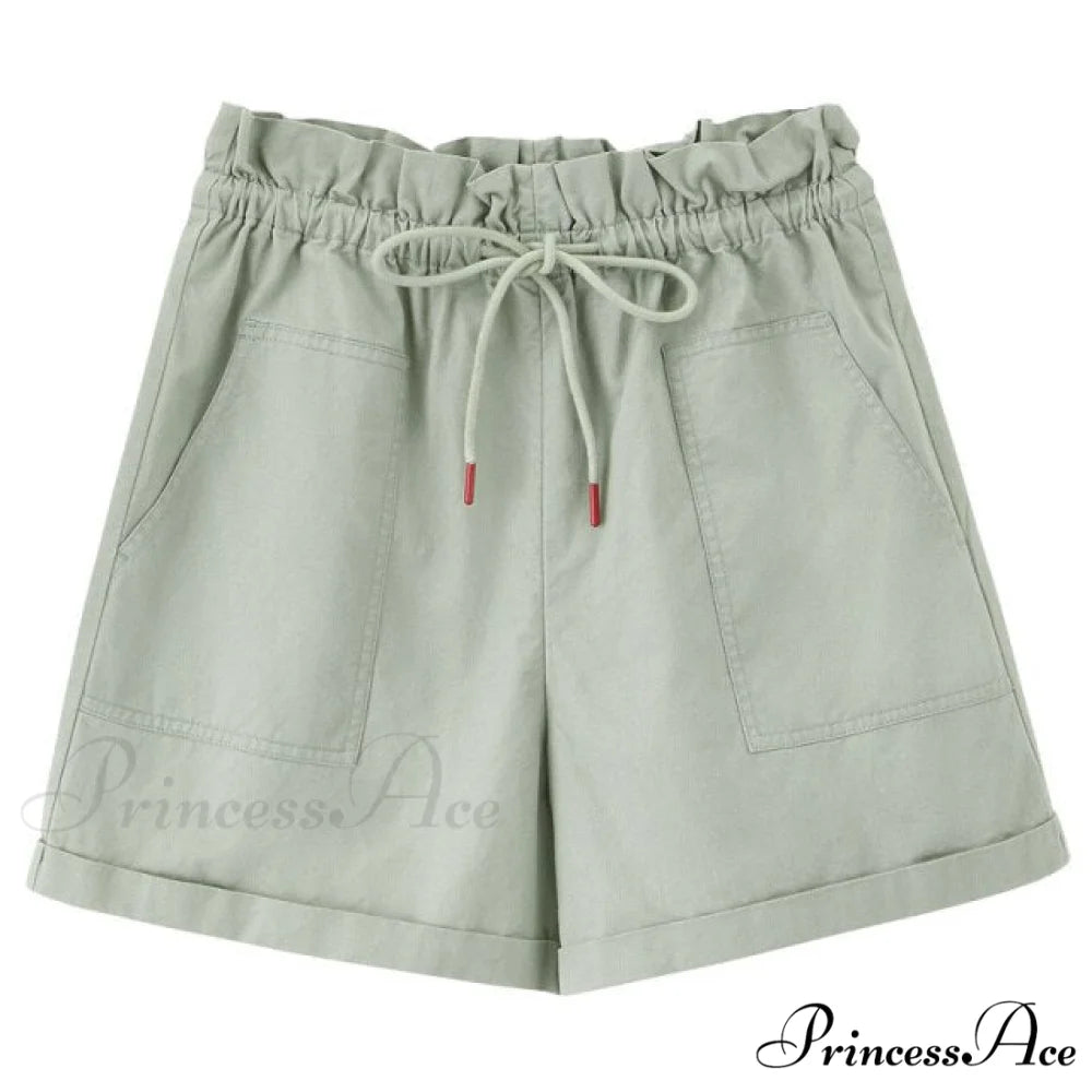 Casual Cotton All Matched Fit Shorts Green / 25