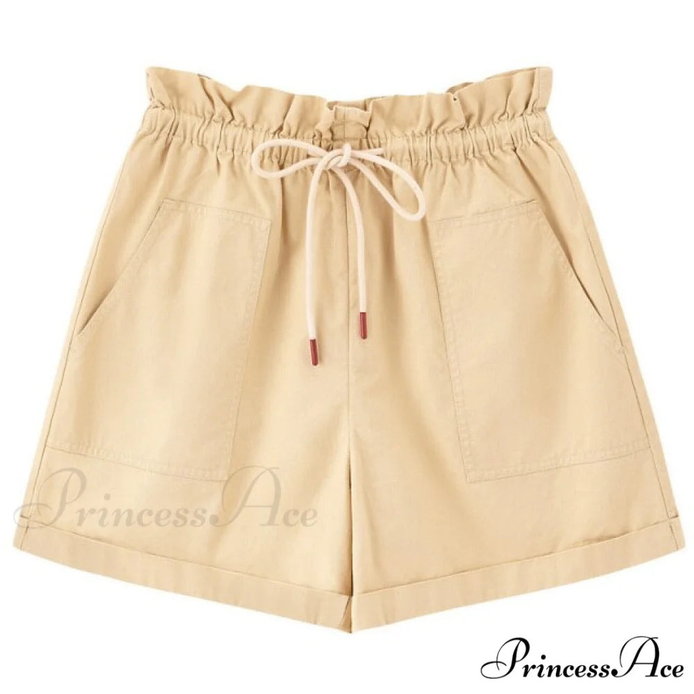 Casual Cotton All Matched Fit Shorts Khaki / 25