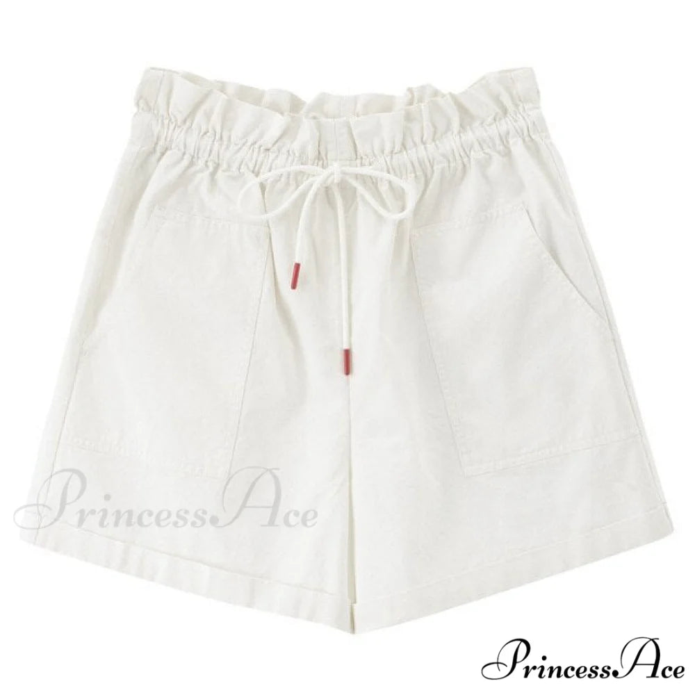 Casual Cotton All Matched Fit Shorts White / 25