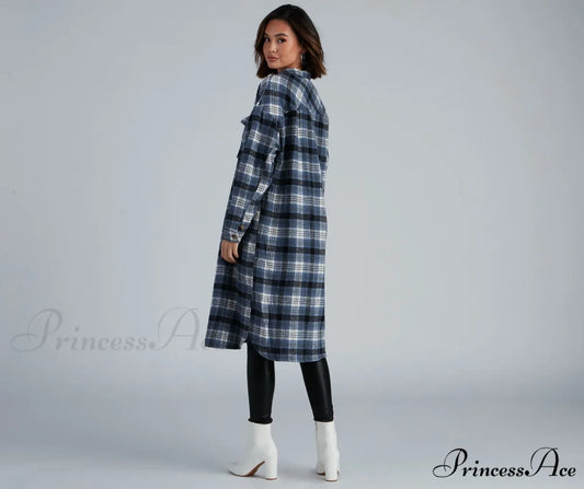 Casual Cozy Plaid Shacket