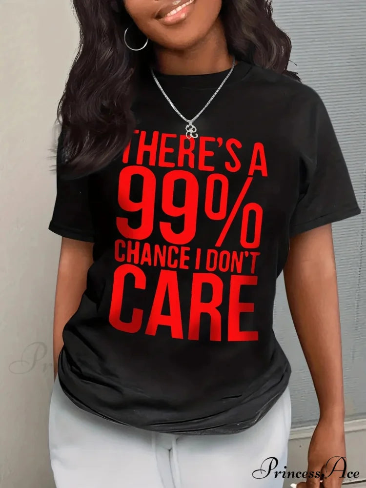 Casual Crew Neck Short Sleeve Letter Print Summer Women’s Clothing T-shirt