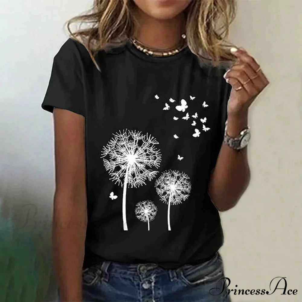 Casual Dandelion T-Shirt Black / S