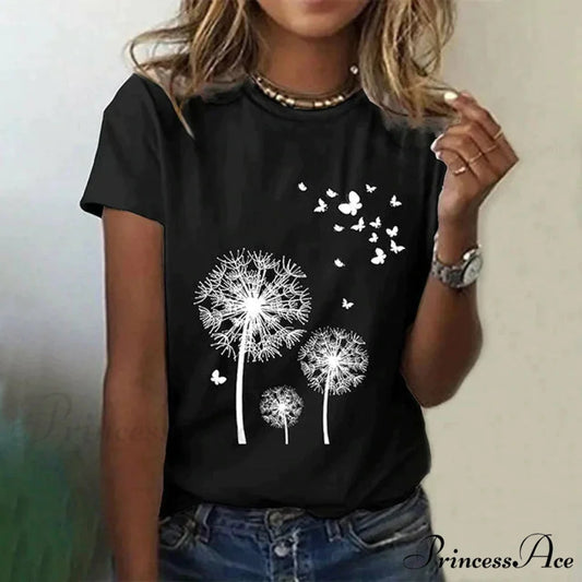 Casual Dandelion T-Shirt Black / S