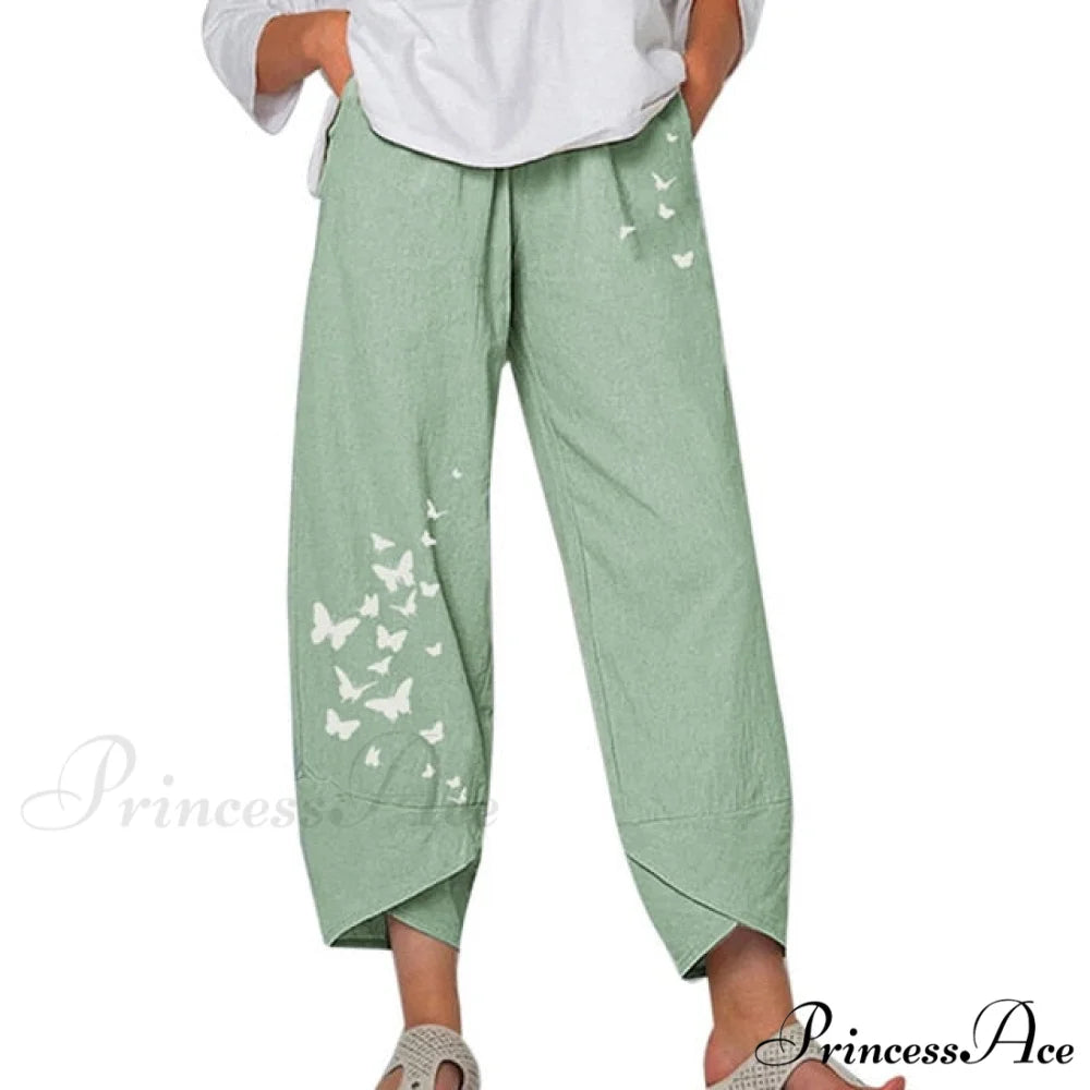 Casual Harem Wide Leg Pants green / S