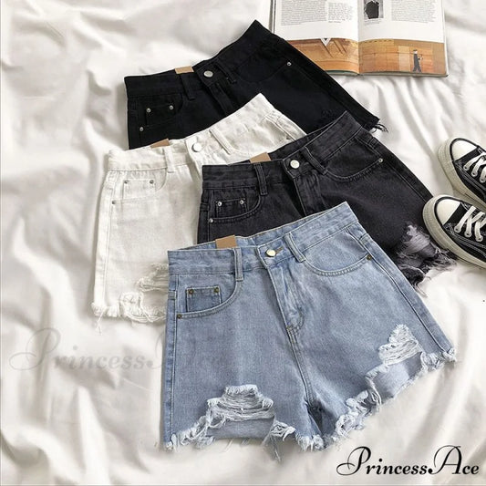 Casual High Waist Denim Shorts