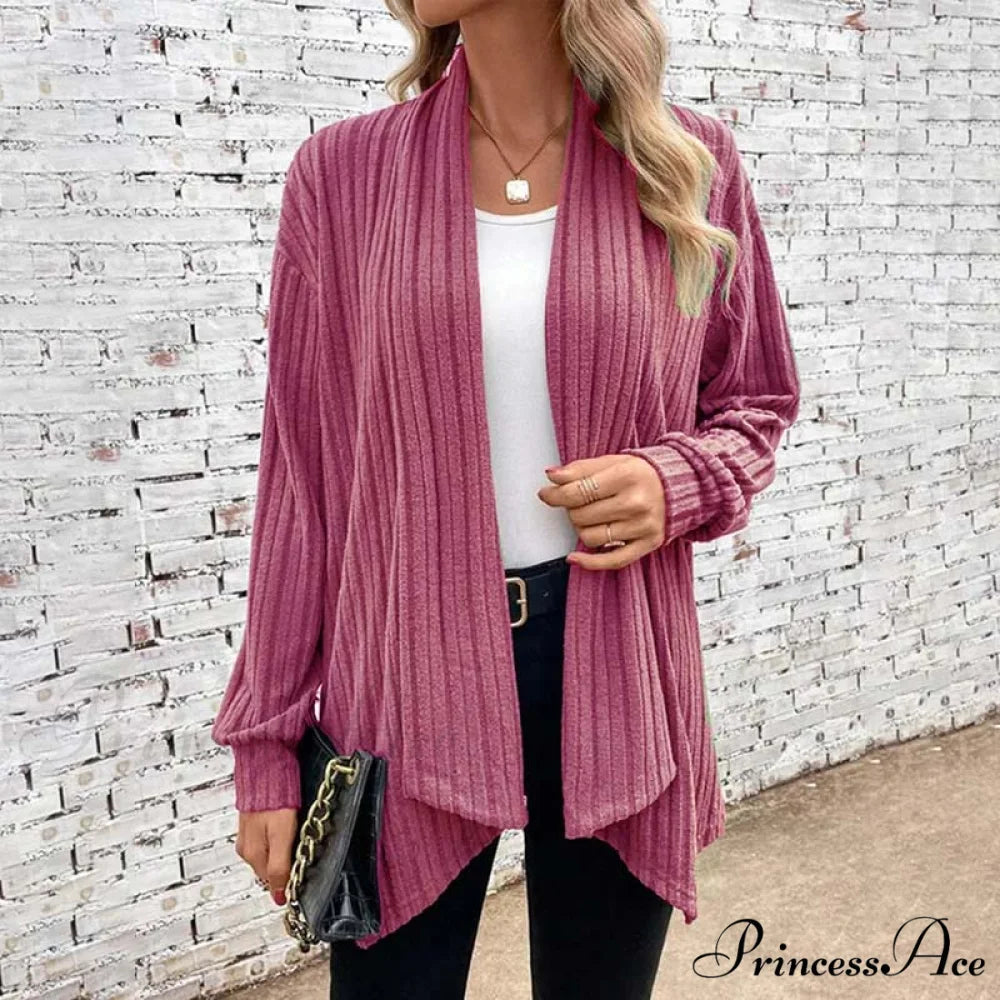 Casual Knitted Cardigan Rose / S