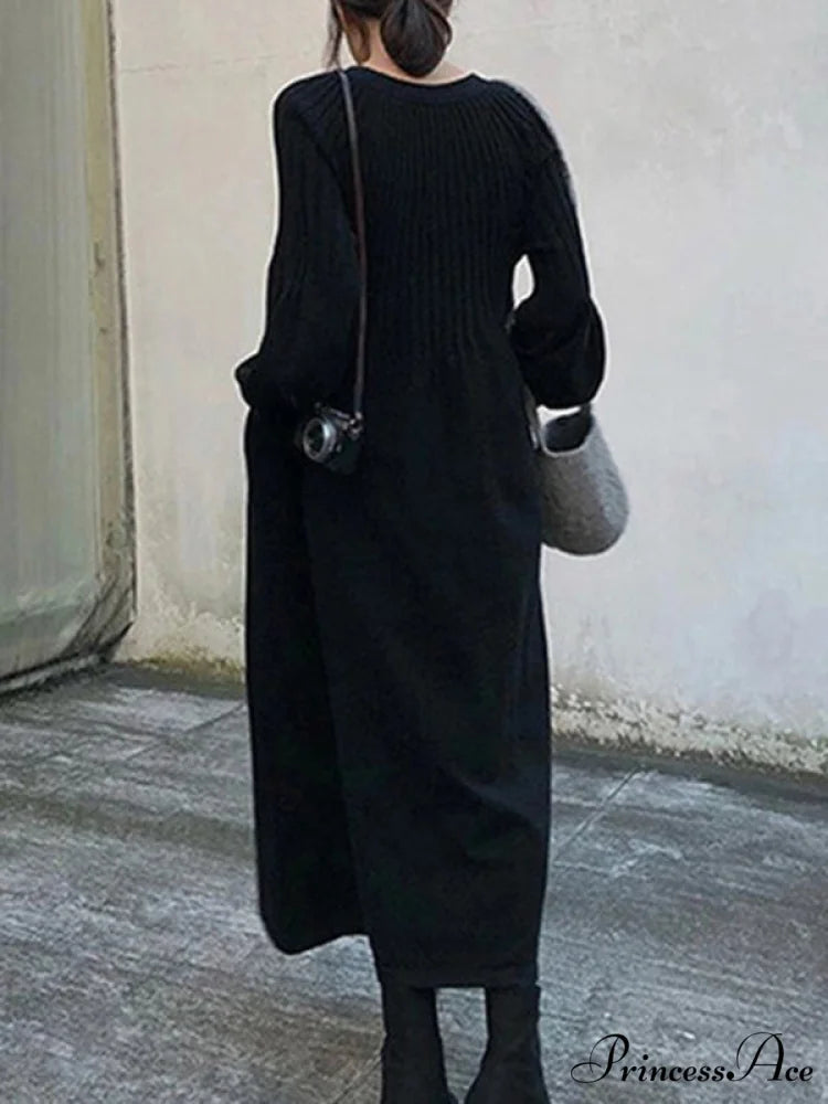 Casual Long Sleeves Solid Modern Color High-Neck Mini Dresses