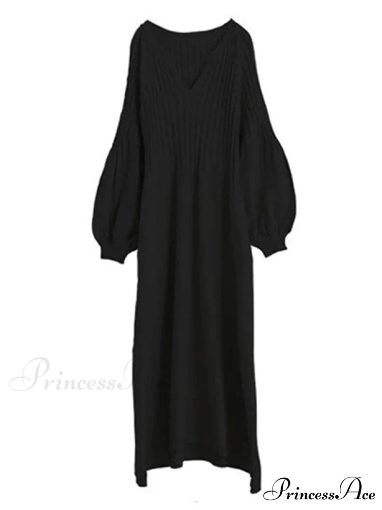 Casual Long Sleeves Solid Modern Color High-Neck Mini Dresses