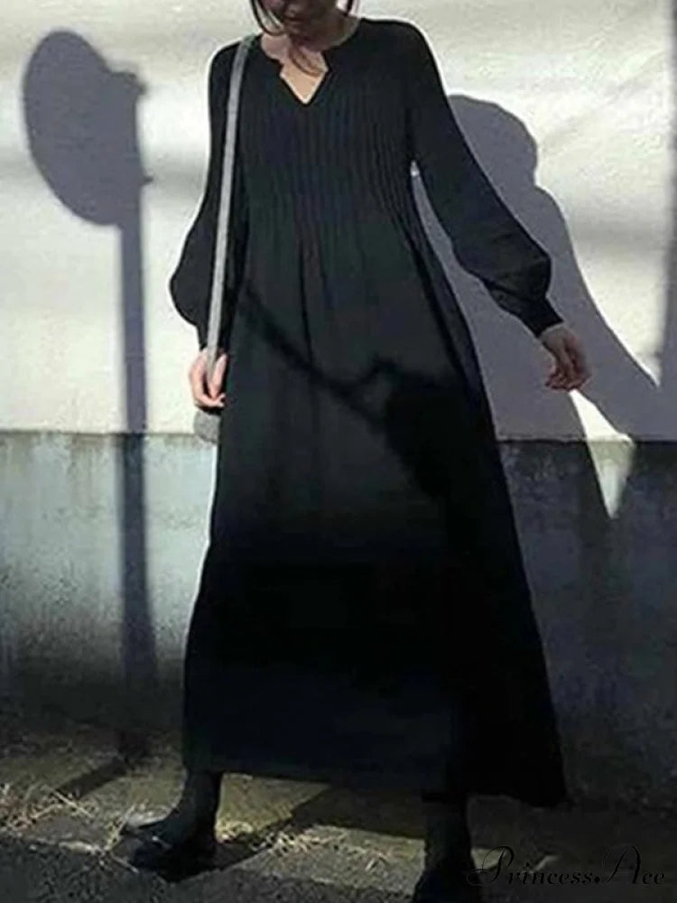 Casual Long Sleeves Solid Modern Color High-Neck Mini Dresses